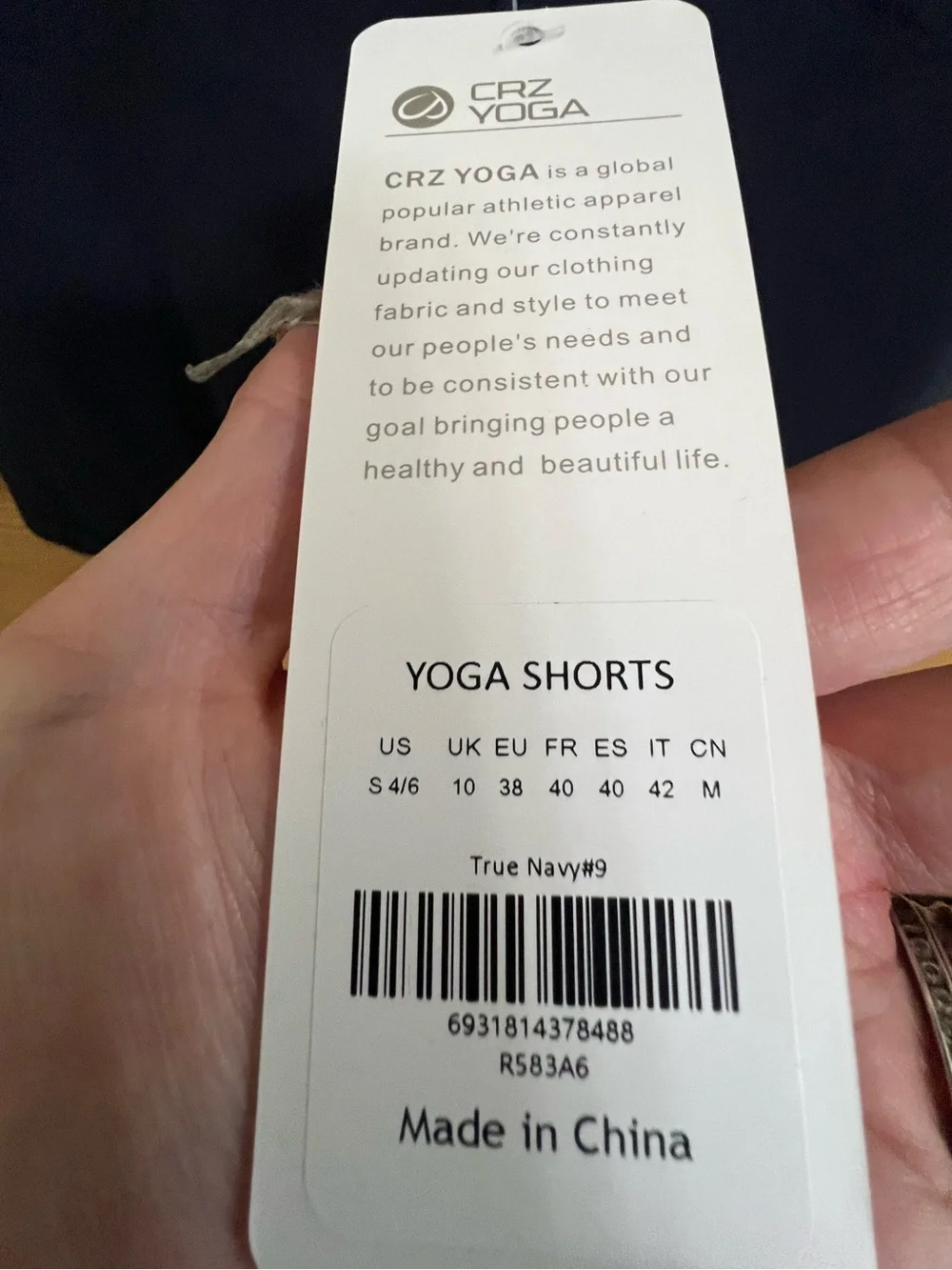 NWT CRZ Yoga Shorts & Bra Set Navy Size 4/6 Medium (2 Pieces)